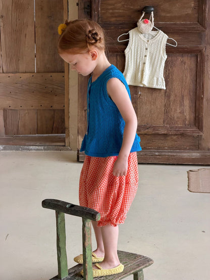 Pointelle Knit Vest アイレット ノースリーブトップス【mh0013054】 Jianzidan タンクトップ・キャミソール・ノースリーブトップス