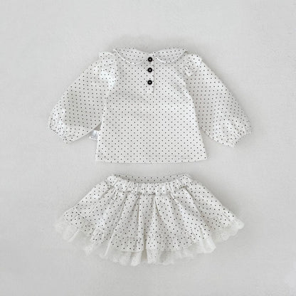 Polka Dot Blouse & Pants Set ドット柄 ブラウスセットアップ【mh0012398】 Engepapa