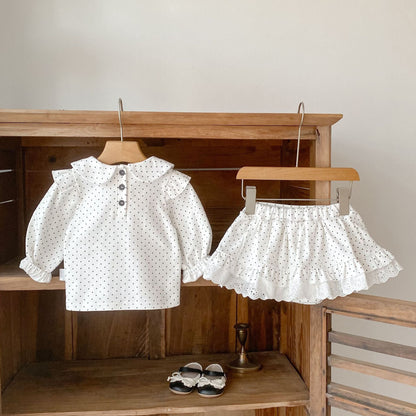 Polka Dot Blouse & Pants Set ドット柄 ブラウスセットアップ【mh0012398】 Engepapa