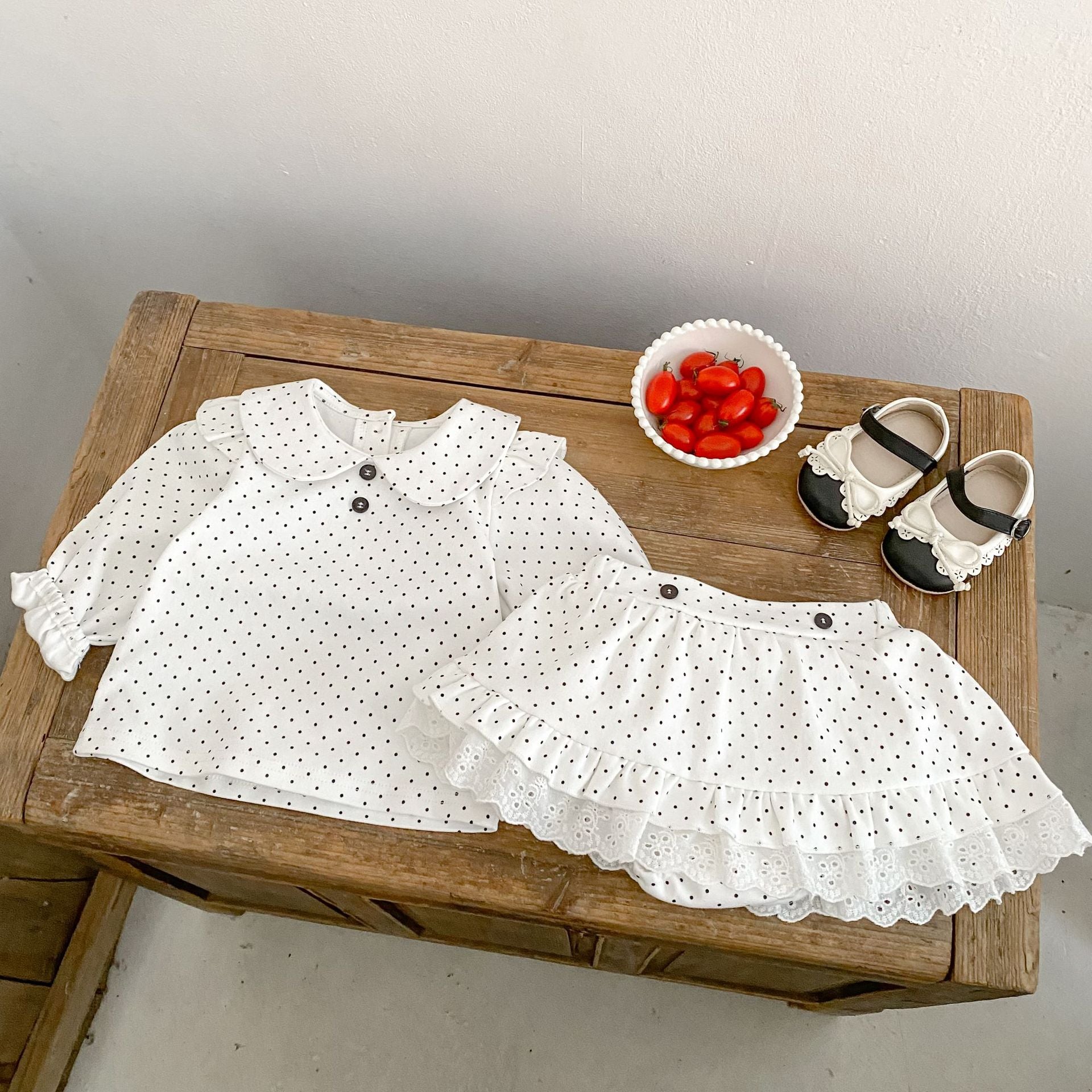 Polka Dot Blouse & Pants Set ドット柄 ブラウスセットアップ【mh0012398】 Engepapa