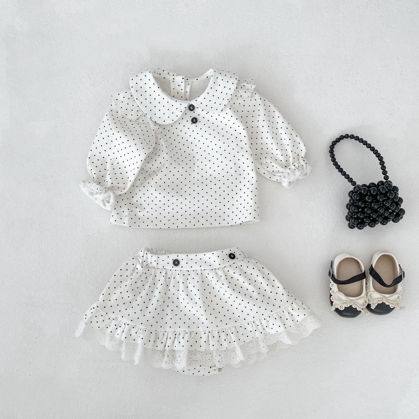 Polka Dot Blouse & Pants Set ドット柄 ブラウスセットアップ【mh0012398】 Engepapa