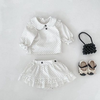 Polka Dot Blouse & Pants Set ドット柄 ブラウスセットアップ【mh0012398】 Engepapa
