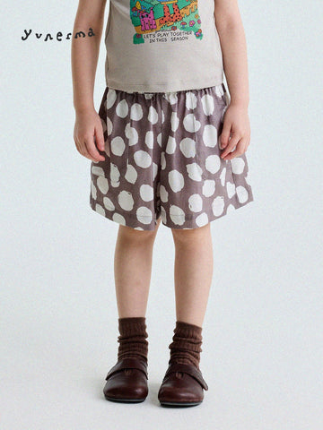 Polka Dot Cotton Linen Breathable Shorts ドット柄 ショートパンツ【mh0013206】 yunerma ハーフパンツ・ショートパンツ