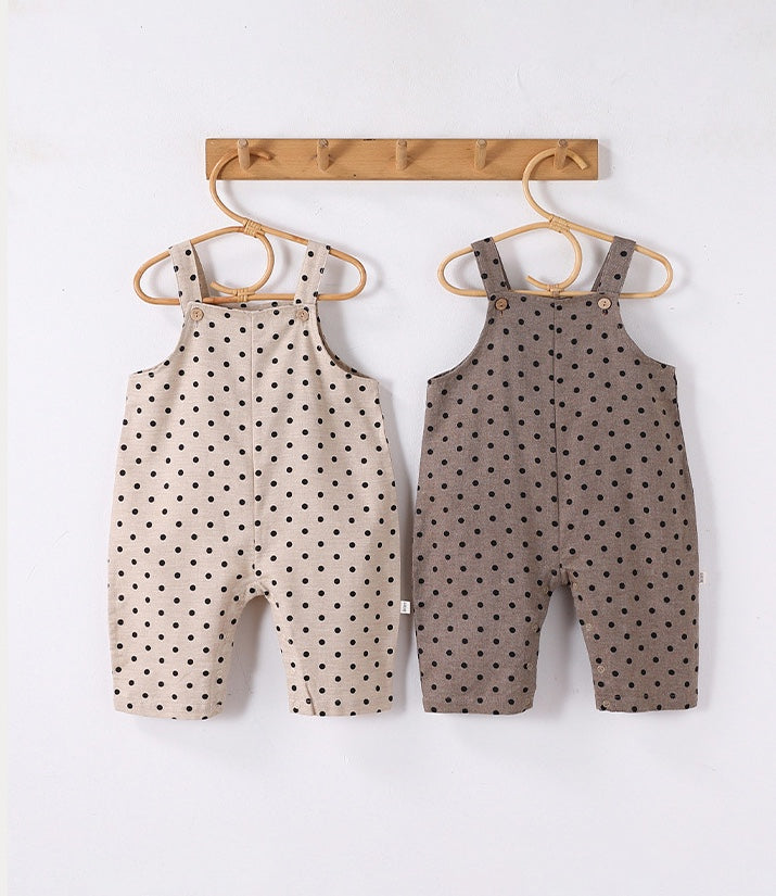 Polka Dot Cotton Overalls ドット柄 オーバーオール【mh0012340】 Beitaoya