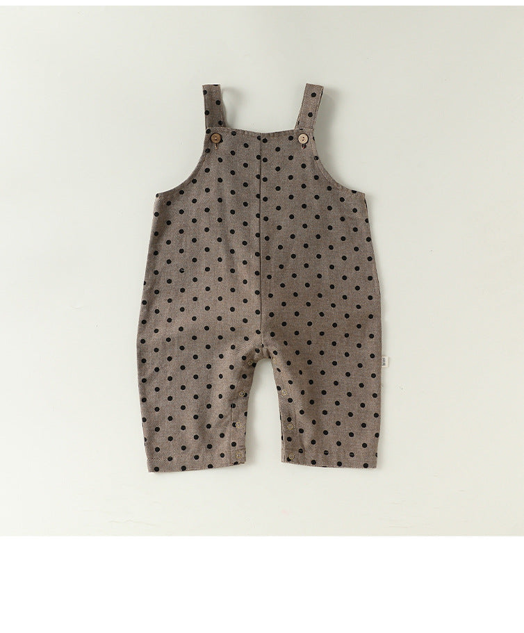 Polka Dot Cotton Overalls ドット柄 オーバーオール【mh0012340】 Beitaoya