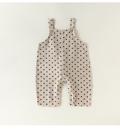 Polka Dot Cotton Overalls ドット柄 オーバーオール【mh0012340】 Beitaoya