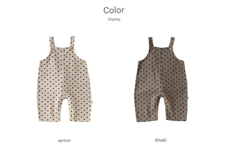 Polka Dot Cotton Overalls ドット柄 オーバーオール【mh0012340】 Beitaoya