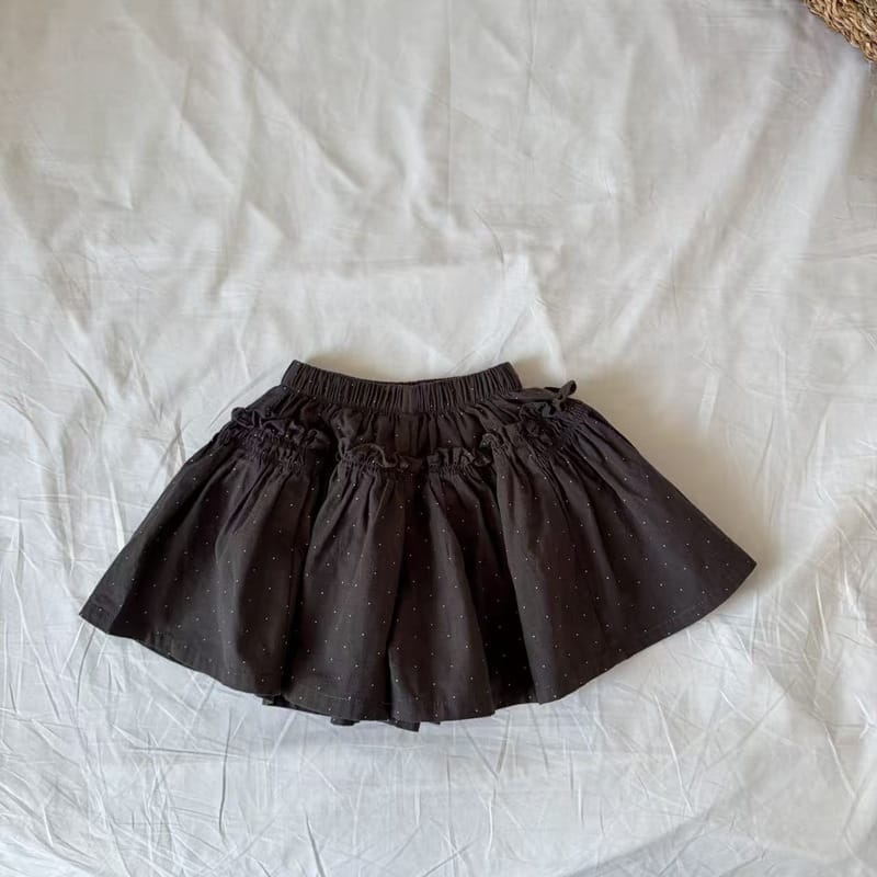 Polka Dot Cotton Ruffle Skort ドット柄 コットン キュロットパンツ【mh0012749】 Dark Gray / 90cm MaiTianJi ハーフパンツ・ショートパンツ