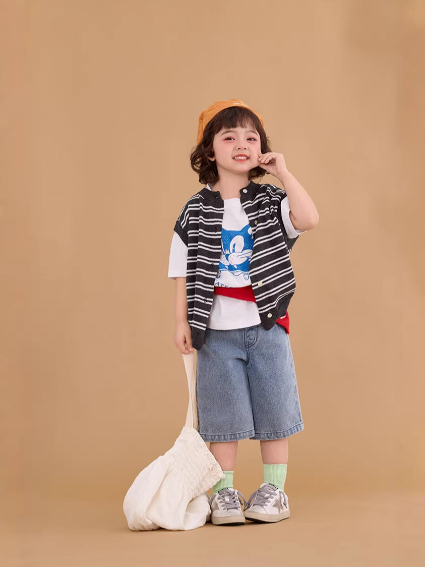 Polka Dot Denim Trousers ドット柄 デニム パンツ【mh0012374】 90cm / Denim Blue mamahalo shop