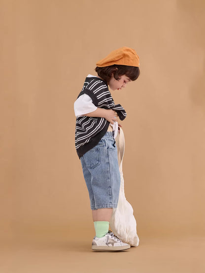Polka Dot Denim Trousers ドット柄 デニム パンツ【mh0012374】 mamahalo shop