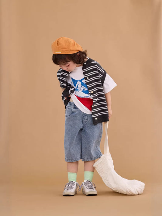 Polka Dot Denim Trousers ドット柄 デニム パンツ【mh0012374】 mamahalo shop