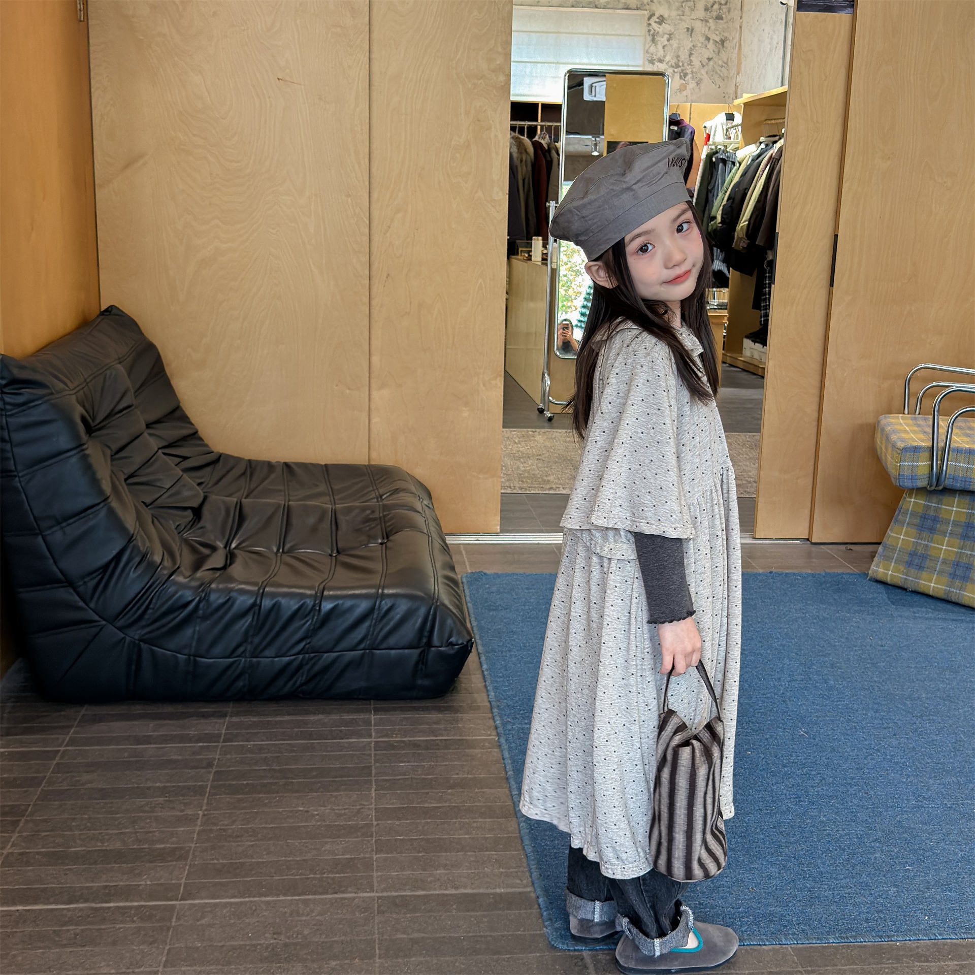 Polka Dot Frill Knit Dress ドット柄 フリル ニット ワンピース【mh0012461】 ADbaby 半袖ロンパース