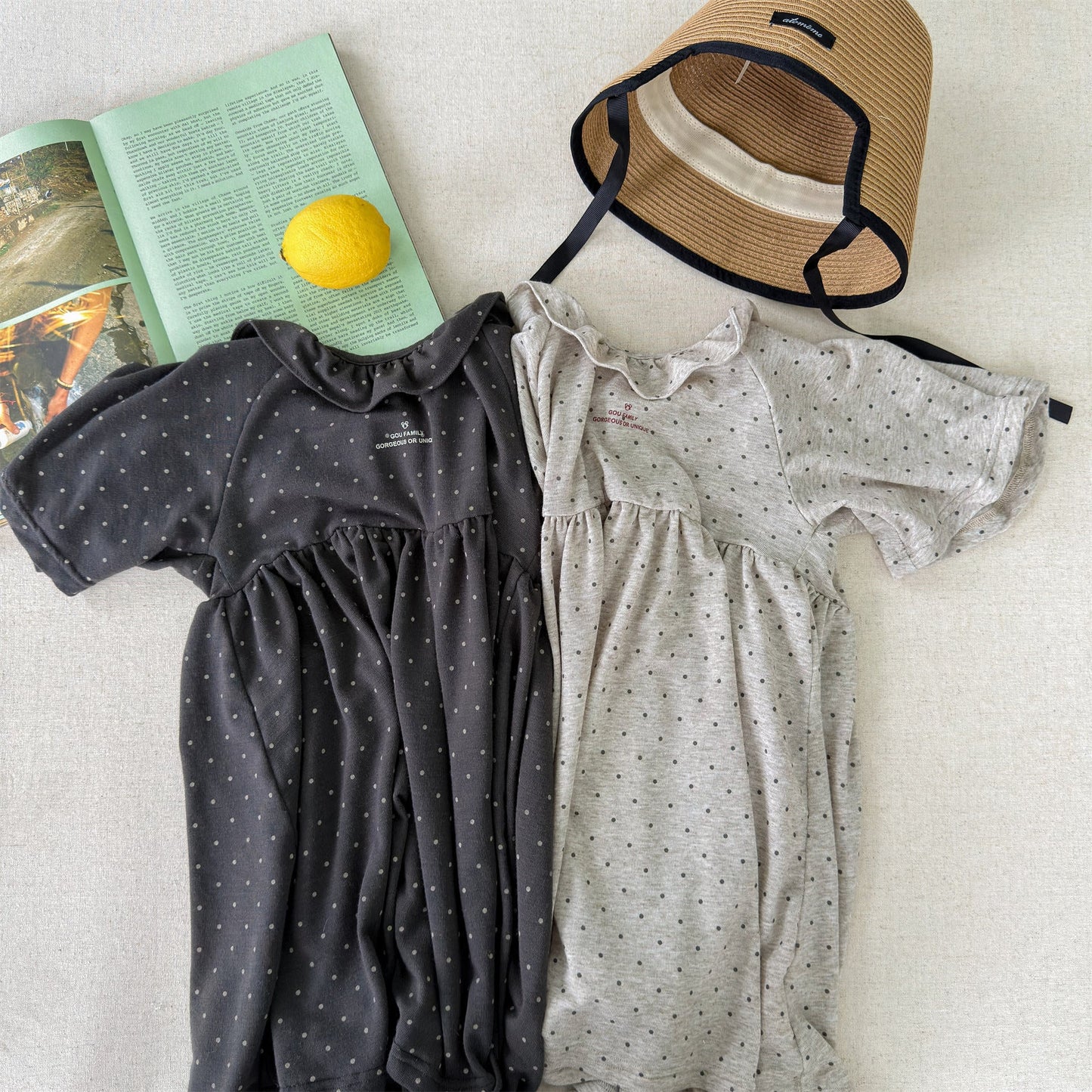 Polka Dot Frill Knit Dress ドット柄 フリル ニット ワンピース【mh0012461】 ADbaby 半袖ロンパース