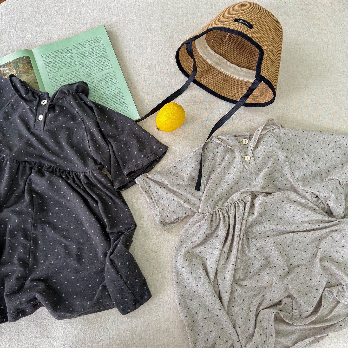 Polka Dot Frill Knit Dress ドット柄 フリル ニット ワンピース【mh0012461】 ADbaby 半袖ロンパース