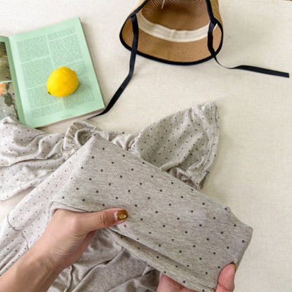 Polka Dot Frill Knit Dress ドット柄 フリル ニット ワンピース【mh0012461】 ADbaby 半袖ロンパース