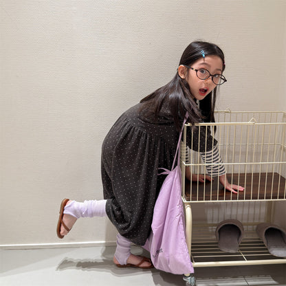 Polka Dot Frill Knit Dress ドット柄 フリル ニット ワンピース【mh0012461】 ADbaby 半袖ロンパース