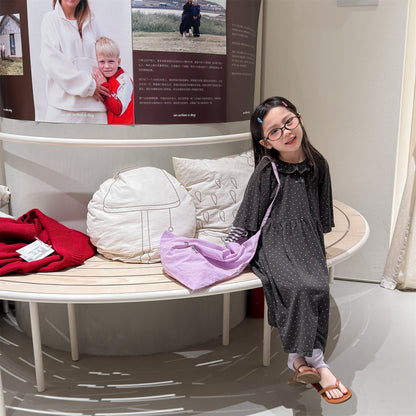 Polka Dot Frill Knit Dress ドット柄 フリル ニット ワンピース【mh0012461】 ADbaby 半袖ロンパース