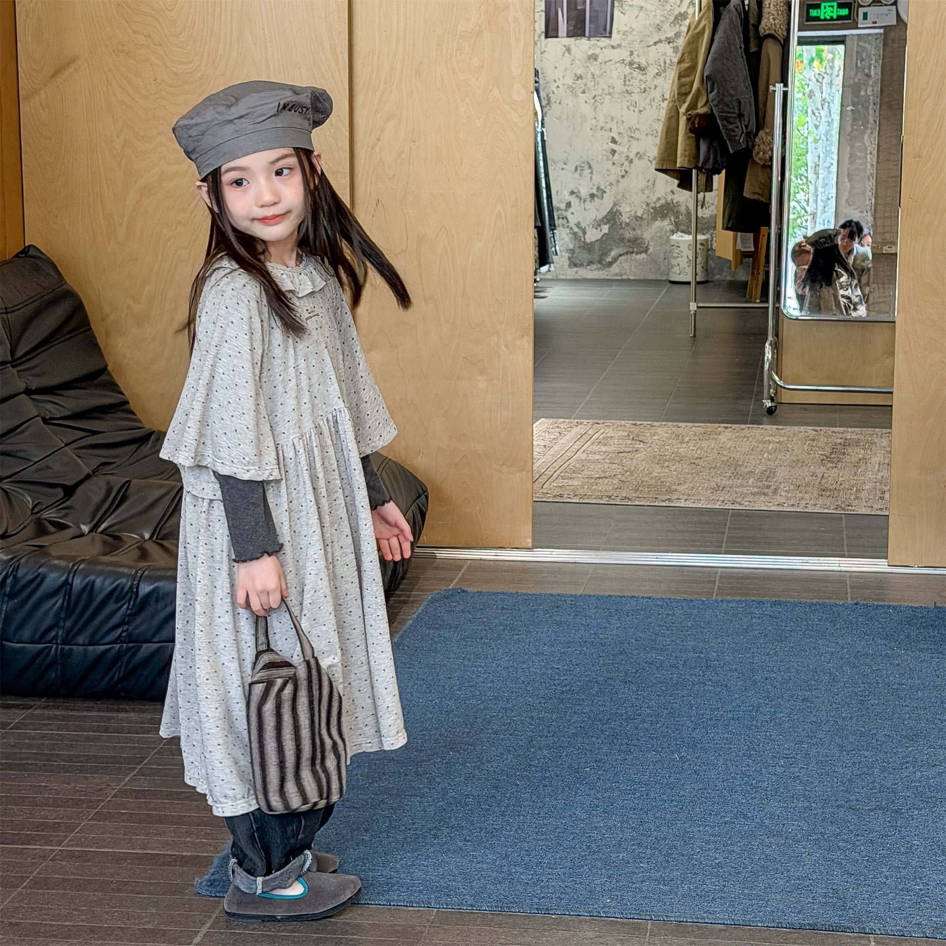 Polka Dot Frill Knit Dress ドット柄 フリル ニット ワンピース【mh0012461】 ADbaby 半袖ロンパース