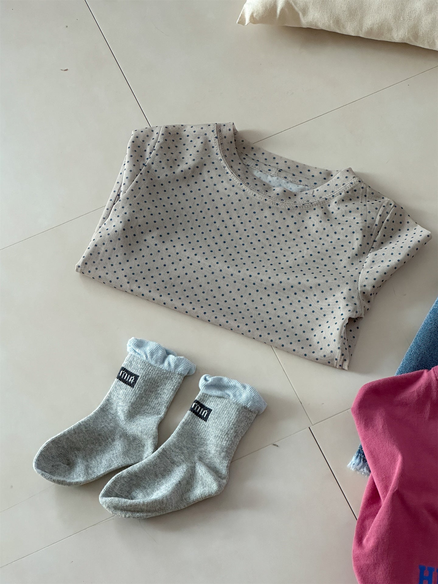 Polka Dot Long Sleeve T-shirt ドット 長袖 Tシャツ【mh0012291】 Laibaobao