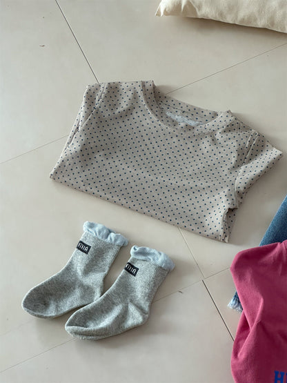 Polka Dot Long Sleeve T-shirt ドット 長袖 Tシャツ【mh0012291】 Laibaobao