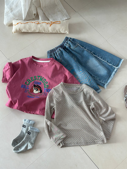 Polka Dot Long Sleeve T-shirt ドット 長袖 Tシャツ【mh0012291】 Laibaobao