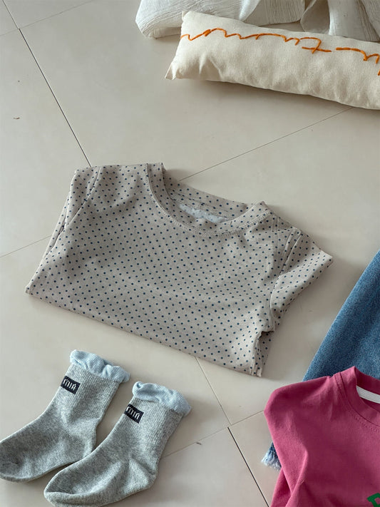 Polka Dot Long Sleeve T-shirt ドット 長袖 Tシャツ【mh0012291】 Laibaobao