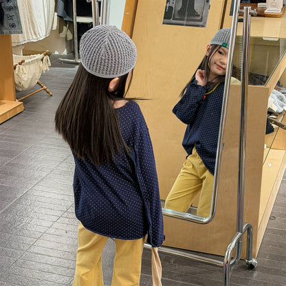 Polka Dot Long Sleeve Top ドット柄 長袖 Tシャツ【mh0012464】 ADbaby 長袖Tシャツ