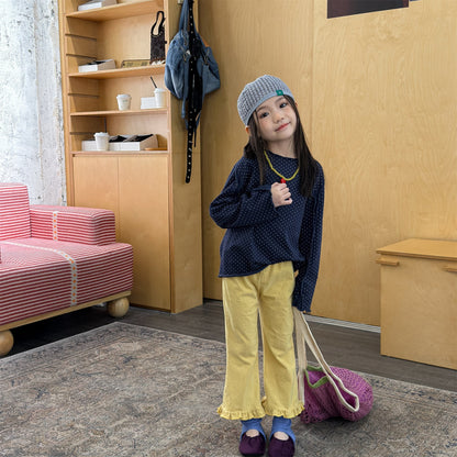 Polka Dot Long Sleeve Top ドット柄 長袖 Tシャツ【mh0012464】 ADbaby 長袖Tシャツ