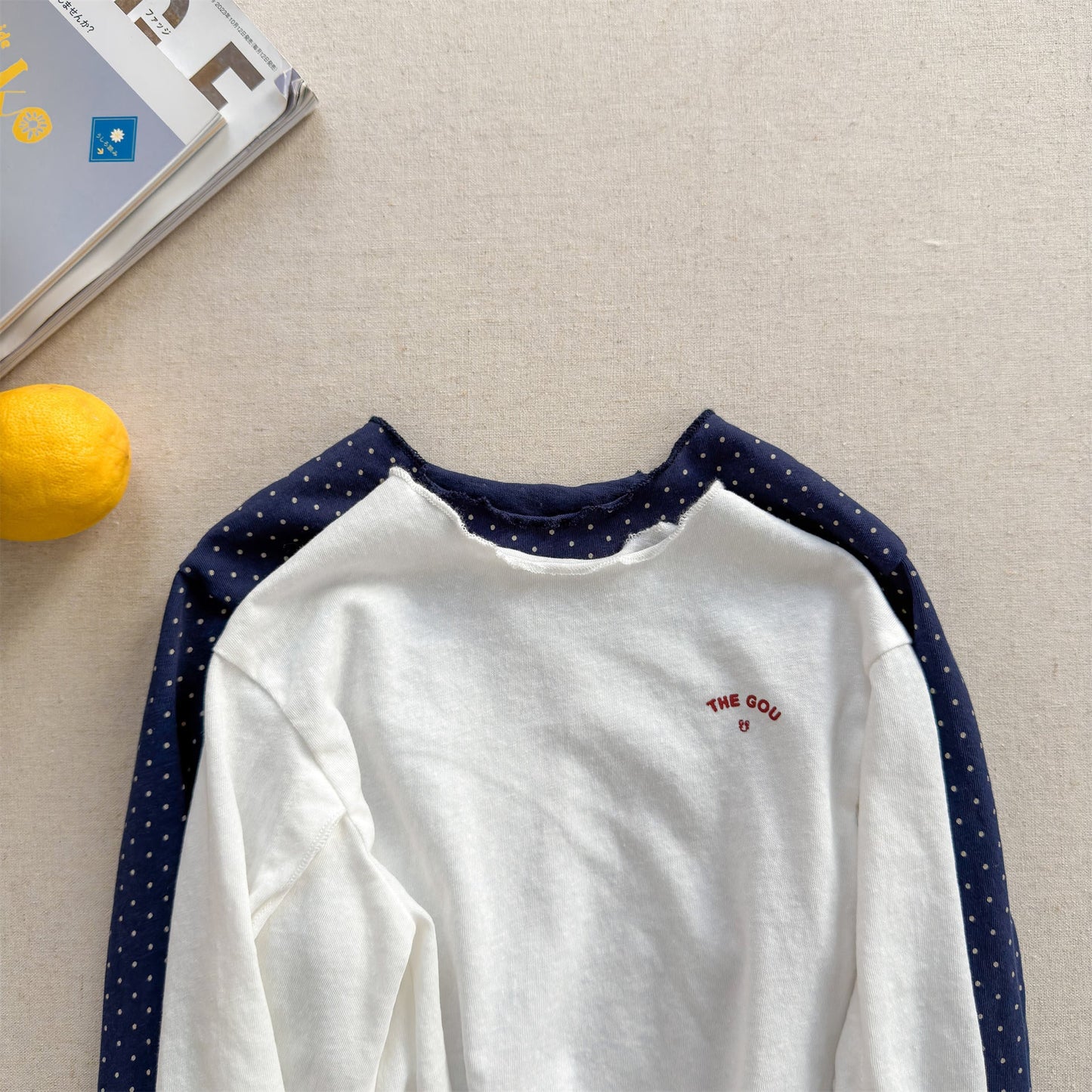 Polka Dot Long Sleeve Top ドット柄 長袖 Tシャツ【mh0012464】 ADbaby 長袖Tシャツ