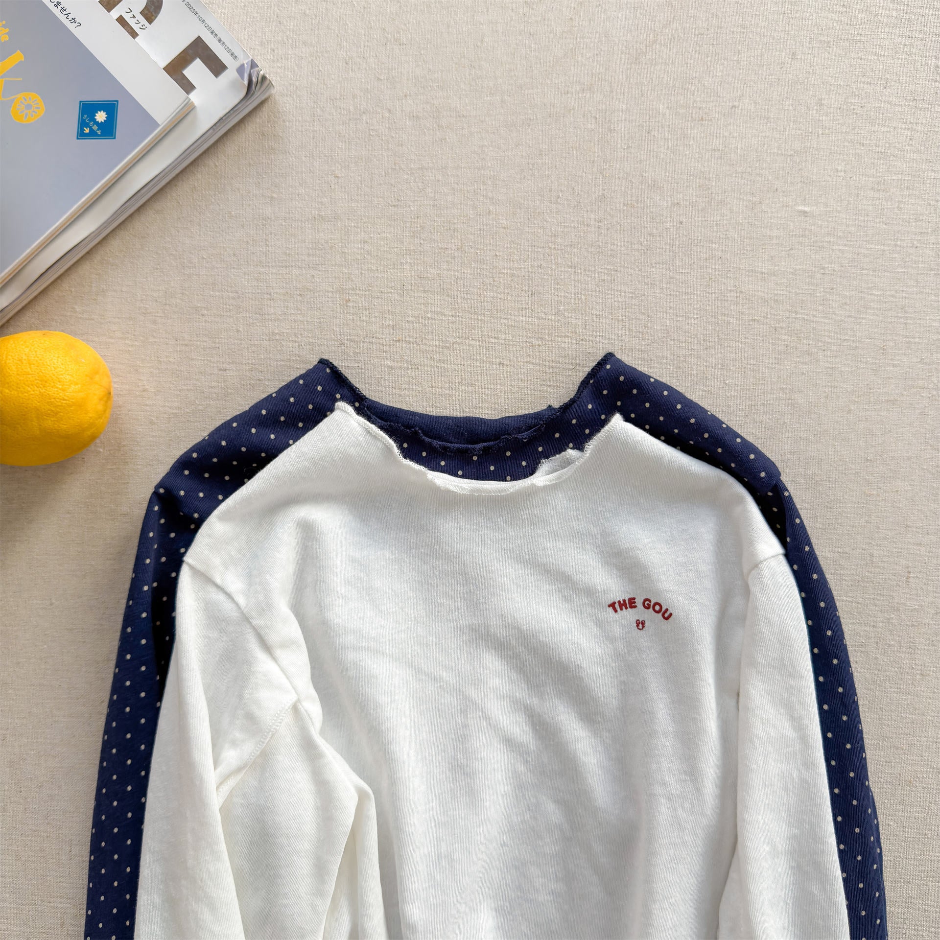 Polka Dot Long Sleeve Top ドット柄 長袖 Tシャツ【mh0012464】 ADbaby 長袖Tシャツ