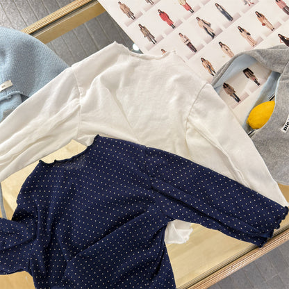 Polka Dot Long Sleeve Top ドット柄 長袖 Tシャツ【mh0012464】 ADbaby 長袖Tシャツ