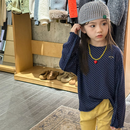 Polka Dot Long Sleeve Top ドット柄 長袖 Tシャツ【mh0012464】 ADbaby 長袖Tシャツ
