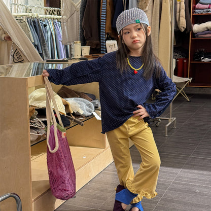 Polka Dot Long Sleeve Top ドット柄 長袖 Tシャツ【mh0012464】 ADbaby 長袖Tシャツ