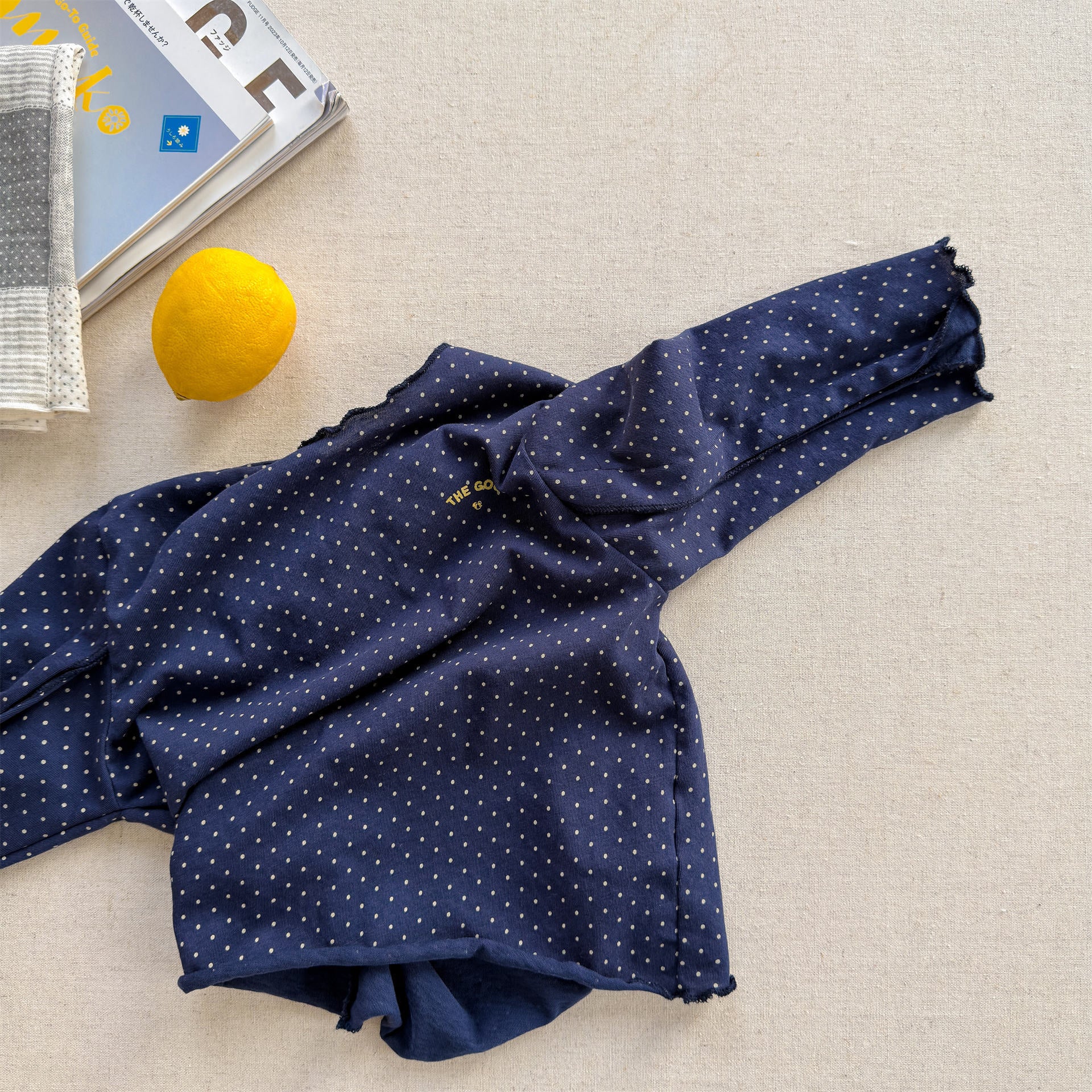 Polka Dot Long Sleeve Top ドット柄 長袖 Tシャツ【mh0012464】 Navy / 80cm ADbaby 長袖Tシャツ