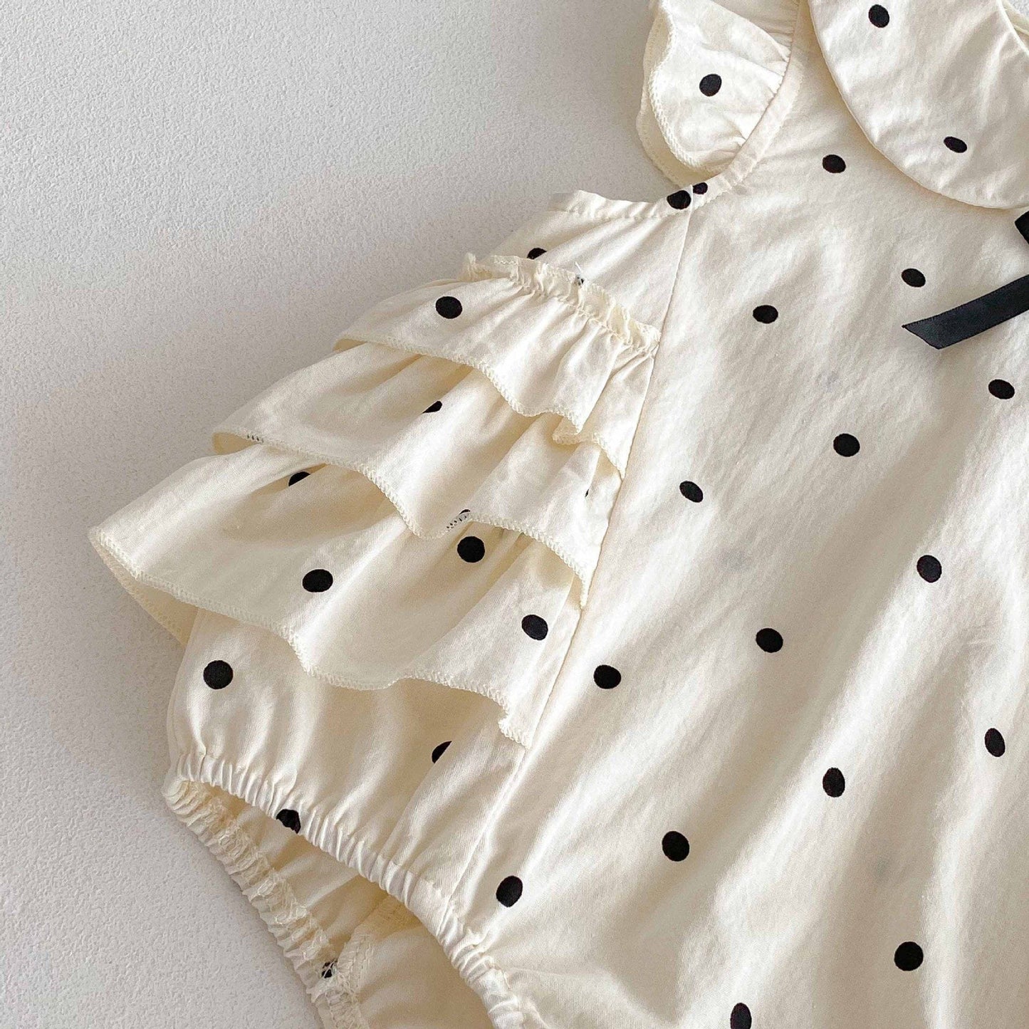 Polka Dot Ruffle Sleeveless Romper ドット ノースリーブロンパース【mh0013436】 angou ノースリーブロンパース