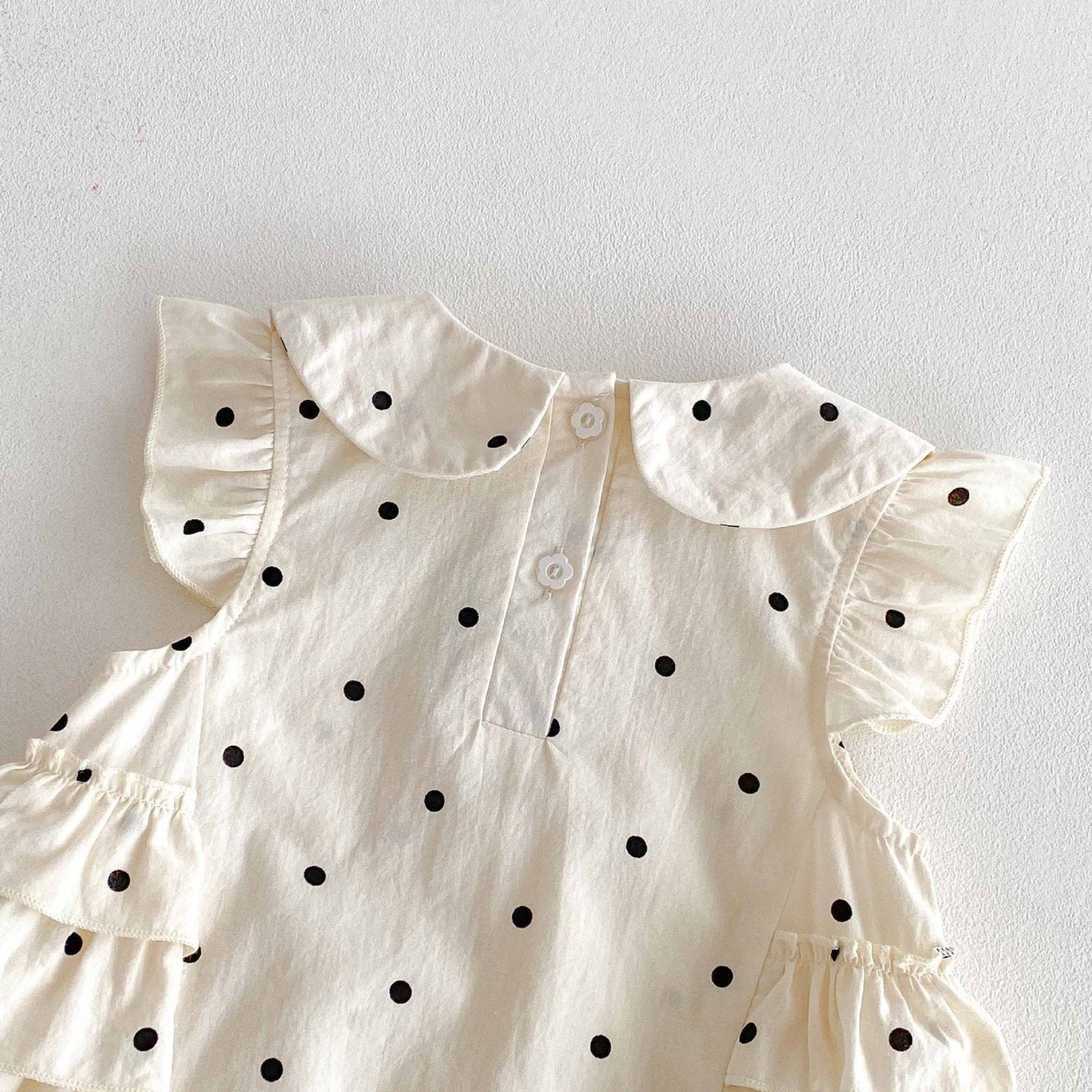 Polka Dot Ruffle Sleeveless Romper ドット ノースリーブロンパース【mh0013436】 angou ノースリーブロンパース