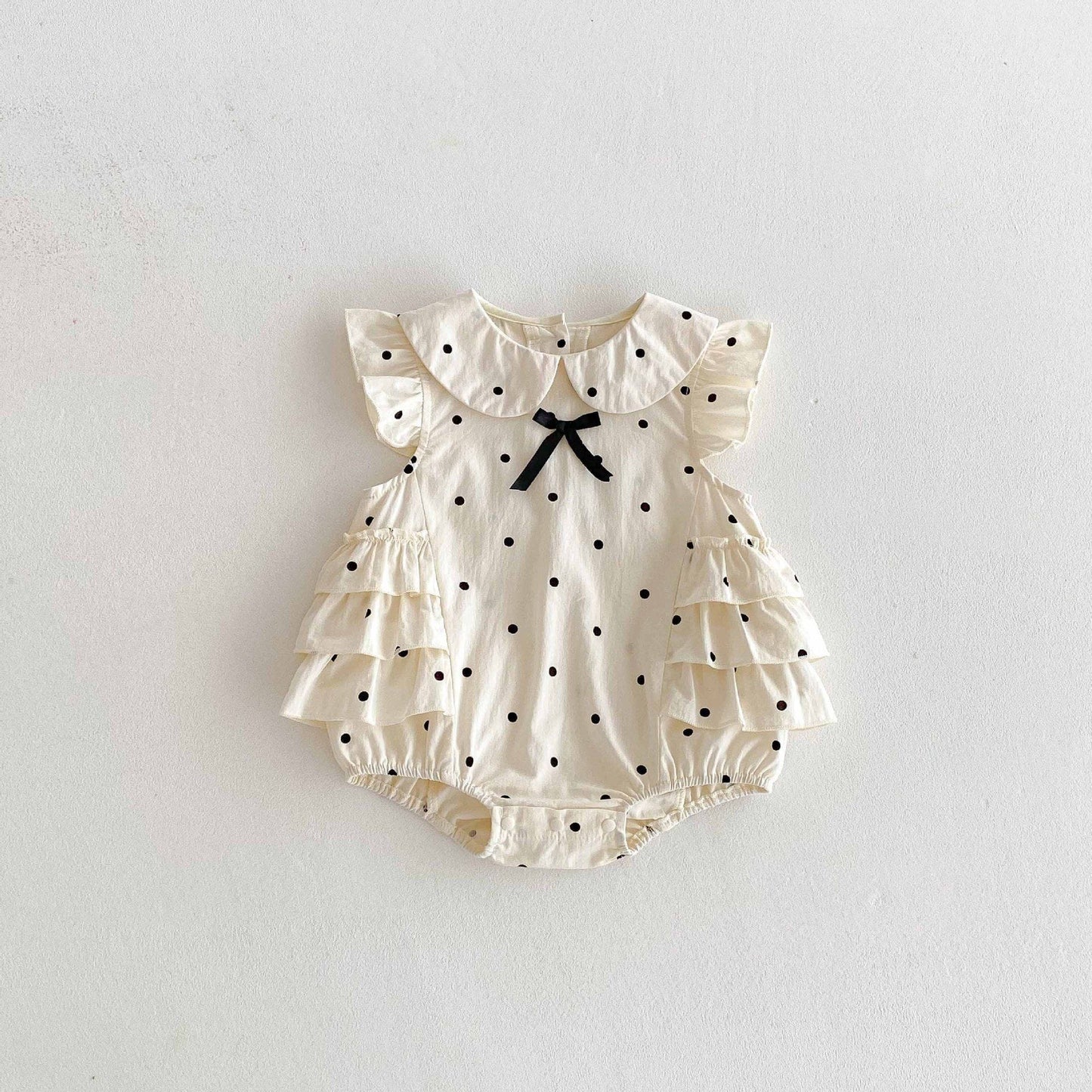Polka Dot Ruffle Sleeveless Romper ドット ノースリーブロンパース【mh0013436】 angou ノースリーブロンパース
