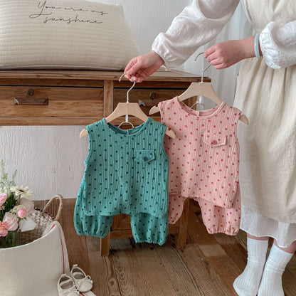 Polka Dot Sleeveless Set-up ドット柄 ノースリーブ セットアップ【mh0012724】 angou ノースリーブセットアップ