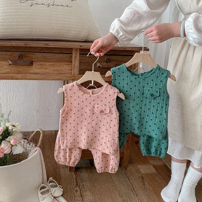 Polka Dot Sleeveless Set-up ドット柄 ノースリーブ セットアップ【mh0012724】 angou ノースリーブセットアップ