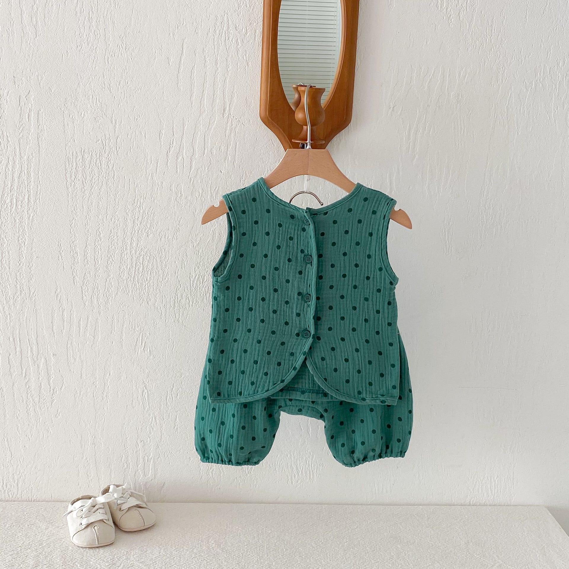 Polka Dot Sleeveless Set-up ドット柄 ノースリーブ セットアップ【mh0012724】 angou ノースリーブセットアップ