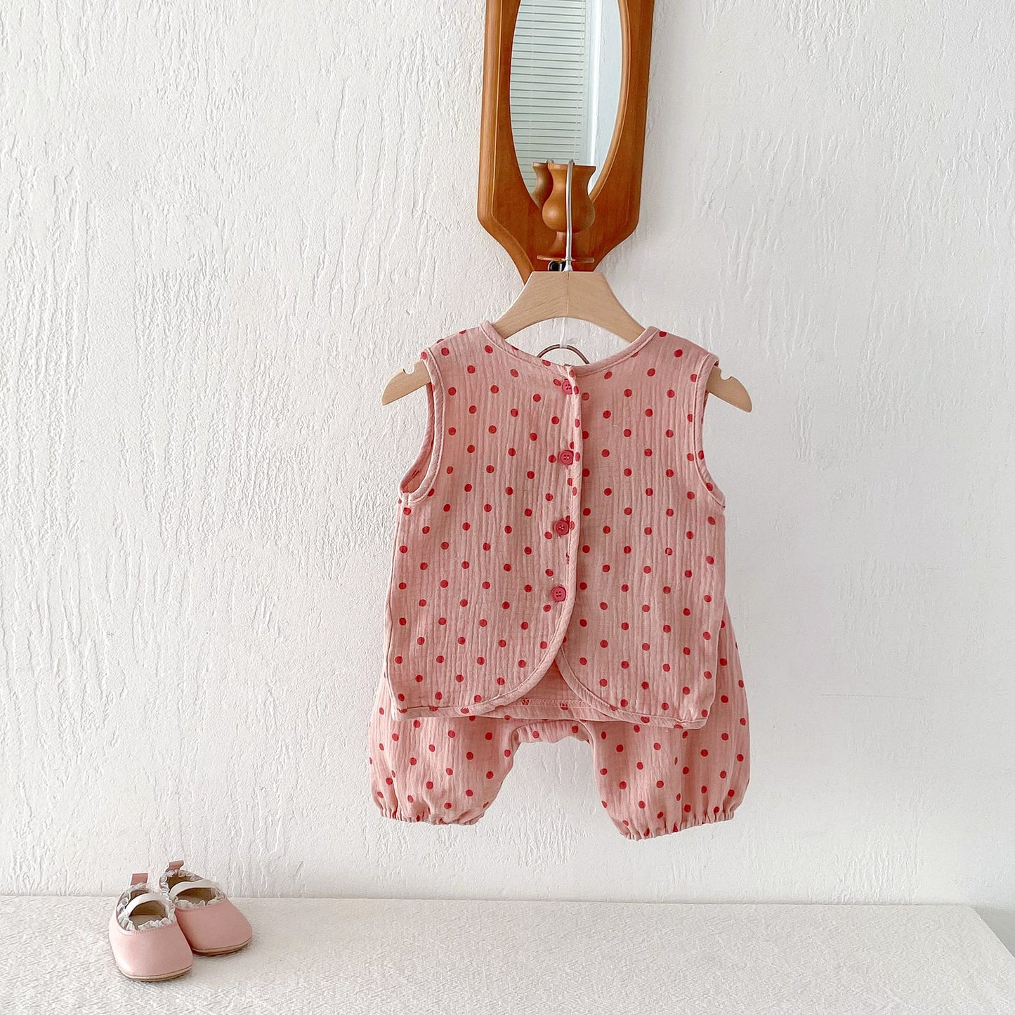Polka Dot Sleeveless Set-up ドット柄 ノースリーブ セットアップ【mh0012724】 angou ノースリーブセットアップ