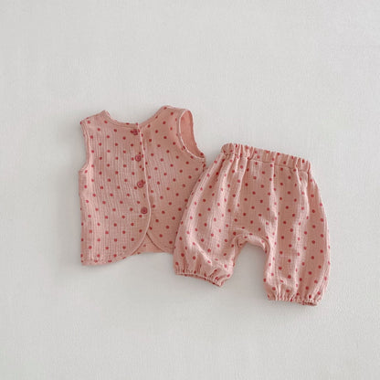 Polka Dot Sleeveless Set-up ドット柄 ノースリーブ セットアップ【mh0012724】 angou ノースリーブセットアップ