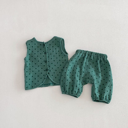 Polka Dot Sleeveless Set-up ドット柄 ノースリーブ セットアップ【mh0012724】 angou ノースリーブセットアップ