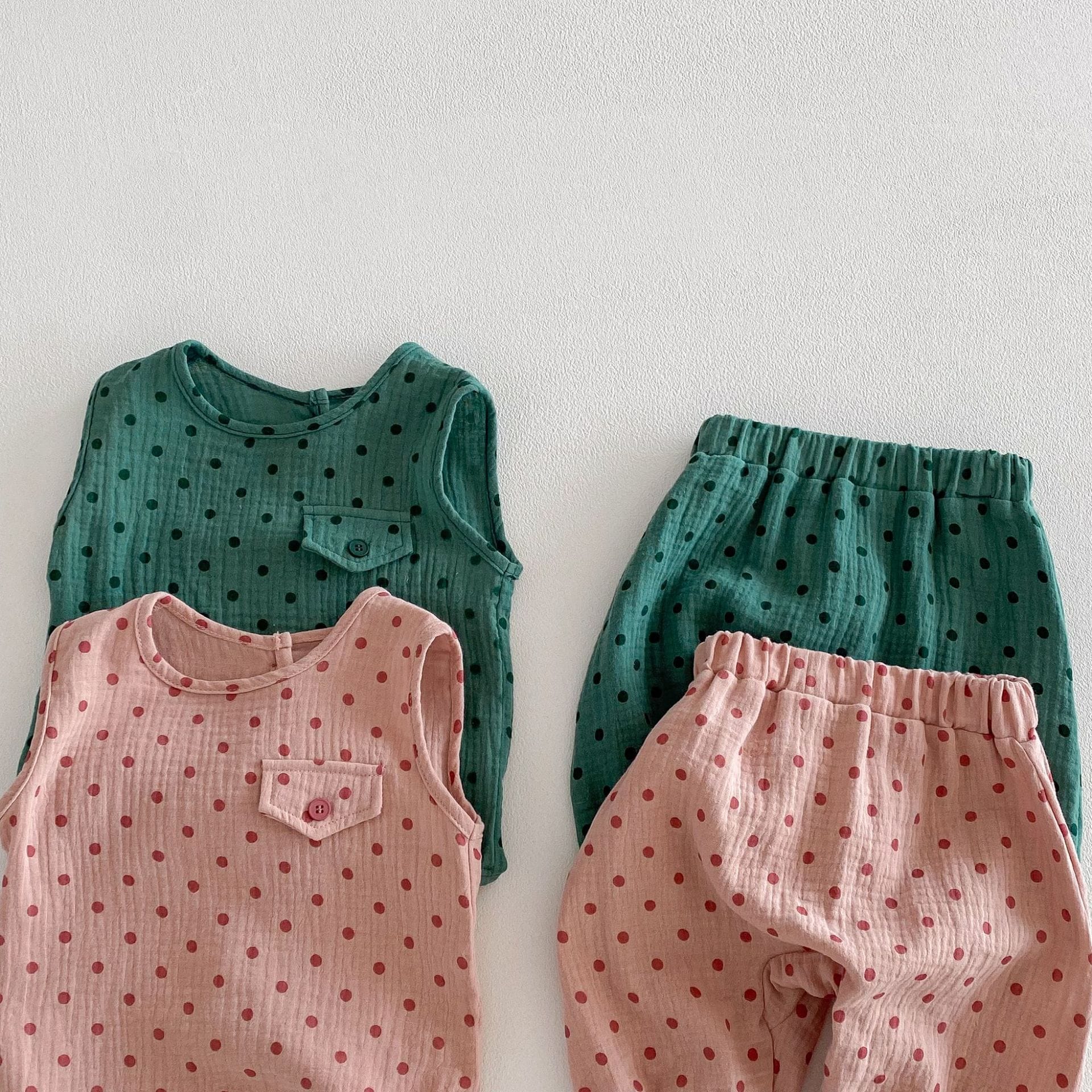 Polka Dot Sleeveless Set-up ドット柄 ノースリーブ セットアップ【mh0012724】 angou ノースリーブセットアップ