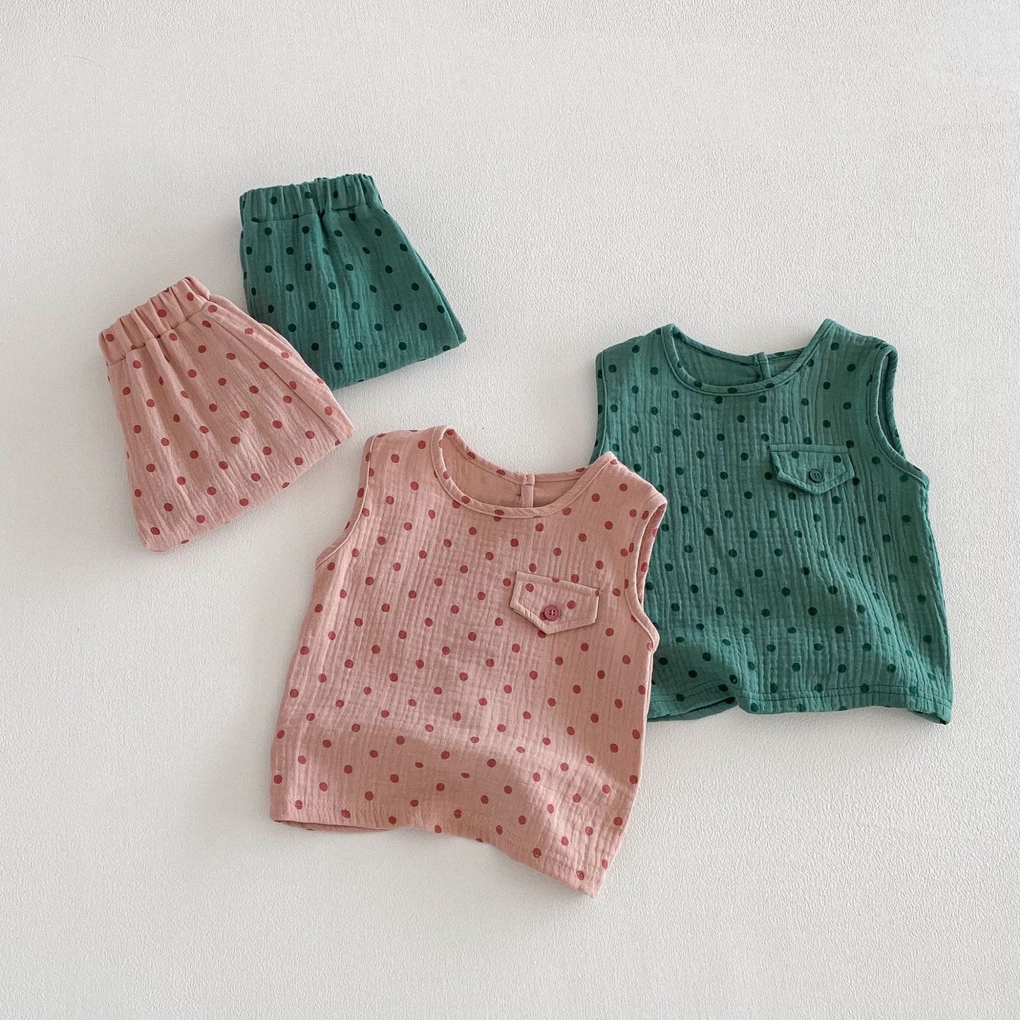 Polka Dot Sleeveless Set-up ドット柄 ノースリーブ セットアップ【mh0012724】 angou ノースリーブセットアップ