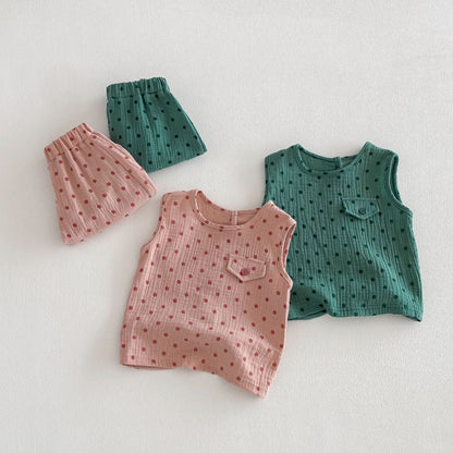 Polka Dot Sleeveless Set-up ドット柄 ノースリーブ セットアップ【mh0012724】 angou ノースリーブセットアップ