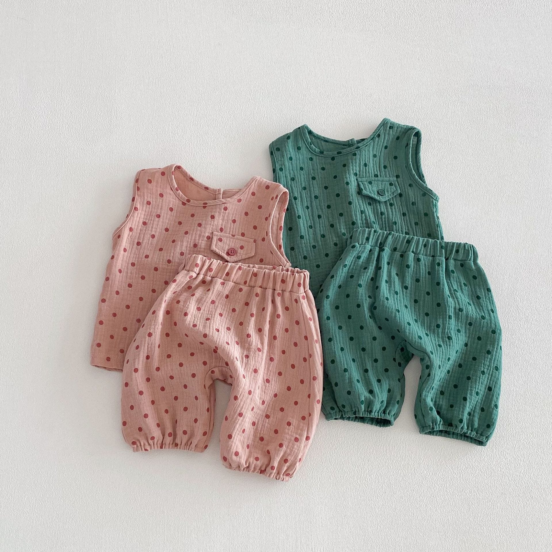 Polka Dot Sleeveless Set-up ドット柄 ノースリーブ セットアップ【mh0012724】 angou ノースリーブセットアップ