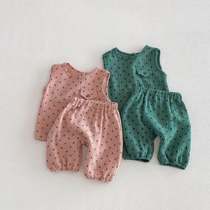 Polka Dot Sleeveless Set-up ドット柄 ノースリーブ セットアップ【mh0012724】 angou ノースリーブセットアップ