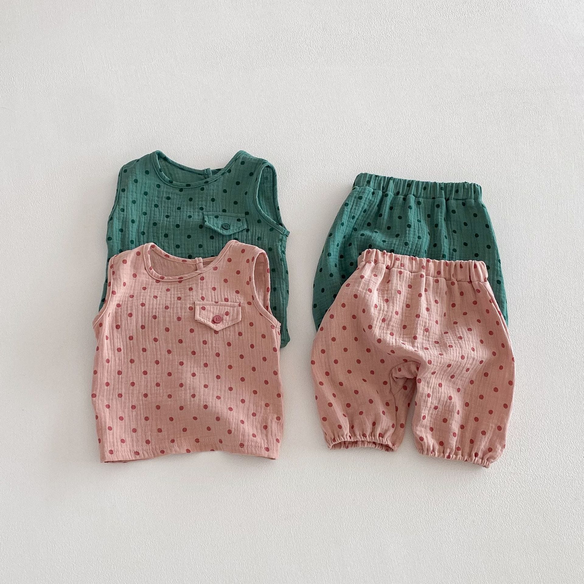 Polka Dot Sleeveless Set-up ドット柄 ノースリーブ セットアップ【mh0012724】 angou ノースリーブセットアップ