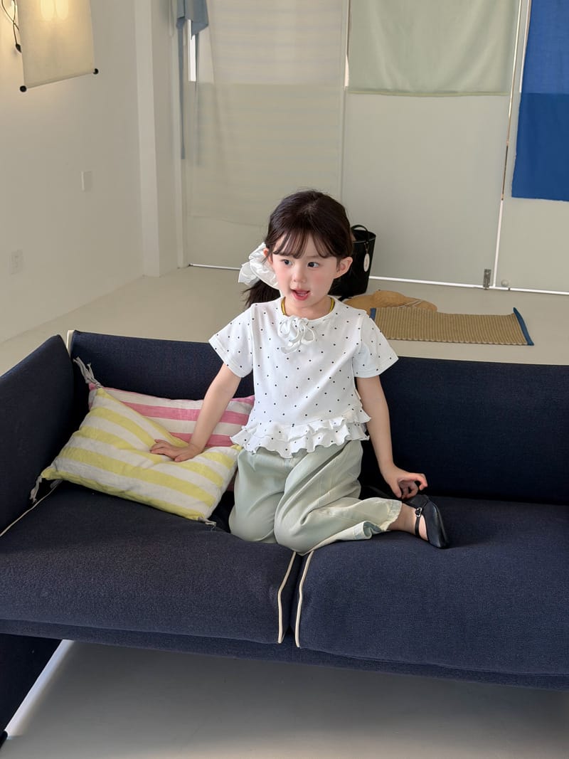 Polka Dot Tiered Ruffle T-Shirt ドット柄 半袖Tシャツ【mh0013118】 MaiTianJi 半袖Tシャツ